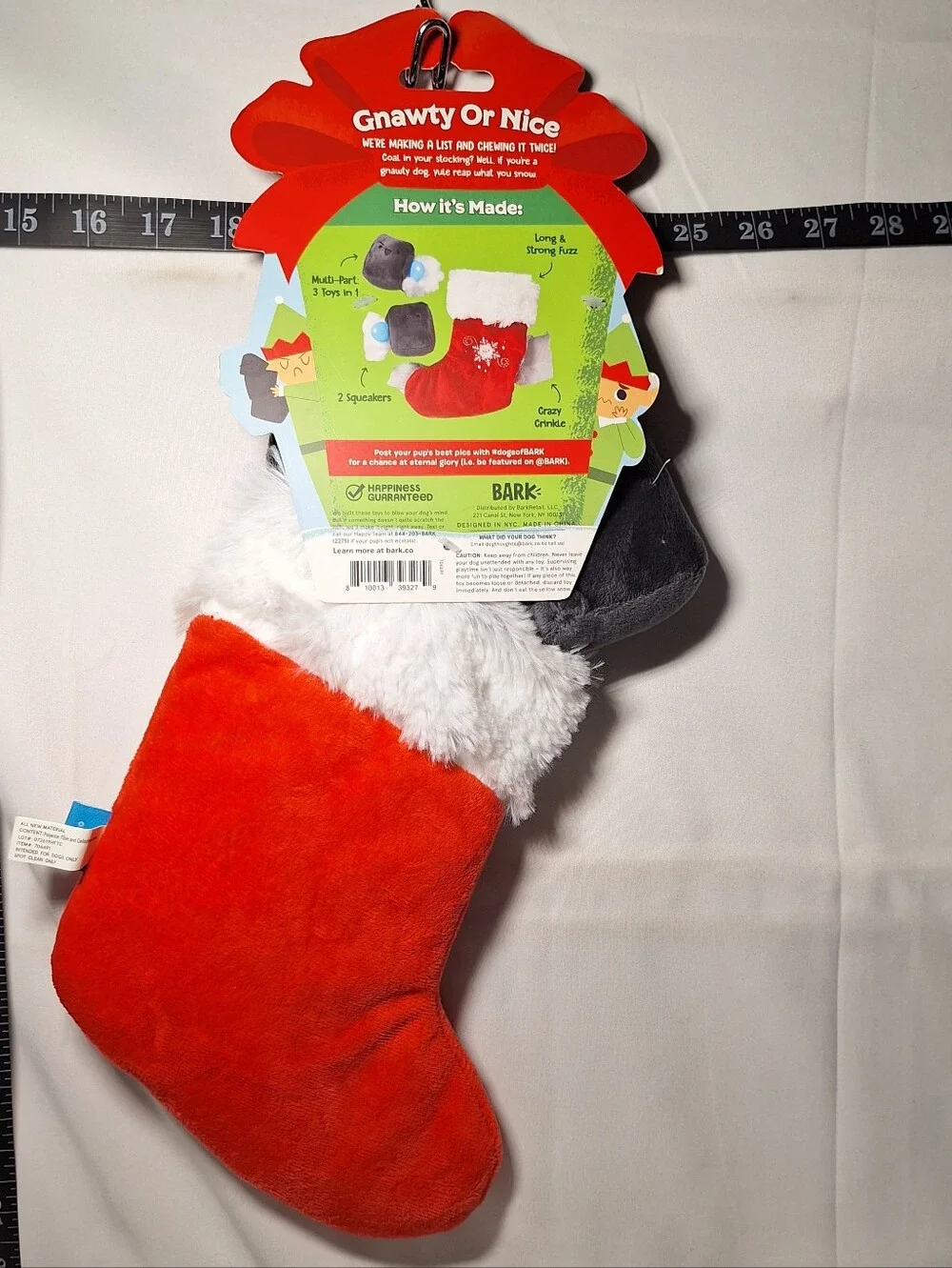 NWT Bark Getting Coal Feet Dog Toy